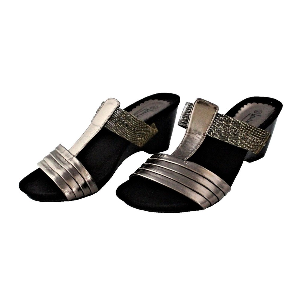 Lena Luisa Sandals Bronze Wedge Slip On Size 8 1/2